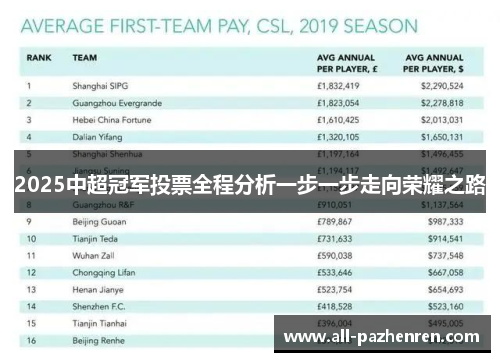 2025中超冠军投票全程分析一步一步走向荣耀之路