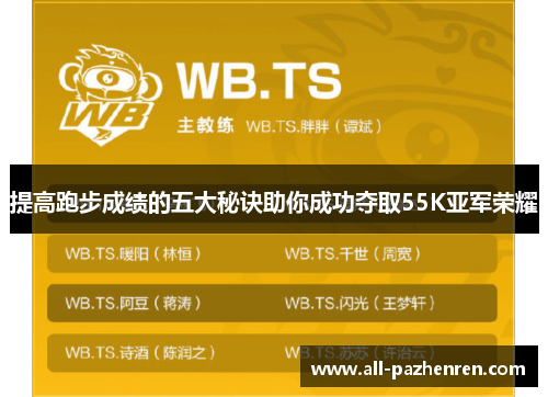 提高跑步成绩的五大秘诀助你成功夺取55K亚军荣耀