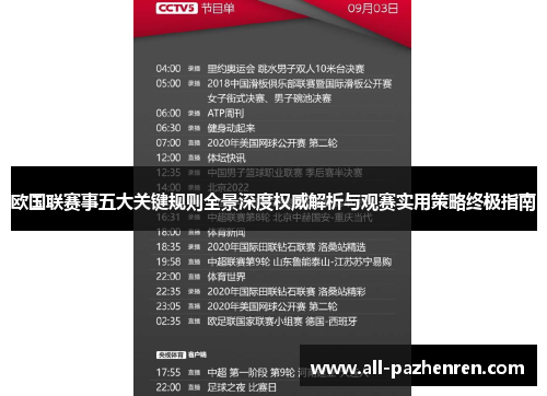 欧国联赛事五大关键规则全景深度权威解析与观赛实用策略终极指南